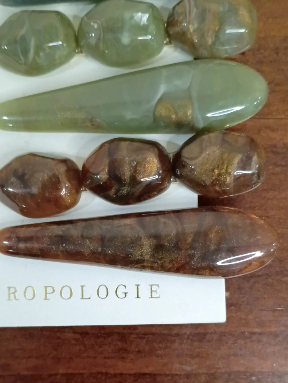 Anthropologie Gemstone Hair Clips, Set Of 8 - NWT!